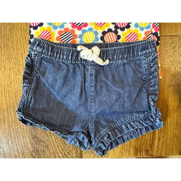 Baby Girl 12 Months Summer Clothes Skort Tutu Shirts Lot Bundle Outfits Kindness - Picture 4 of 16